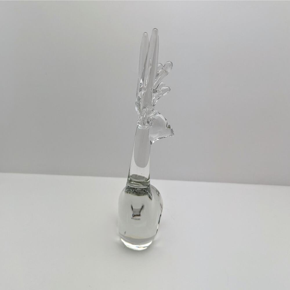 Vintage Enesco Clear Art Glass Reindeer Deer Stag Hand Blown Figurine 8.25" - Picture 8 of 10